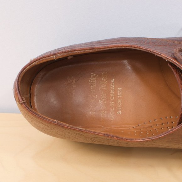 [SOLD] VTG Dack's Shoe Men's 10F Kudu Brown Derby 🇨🇦 Round Toe EUC - Picture 5 of 8